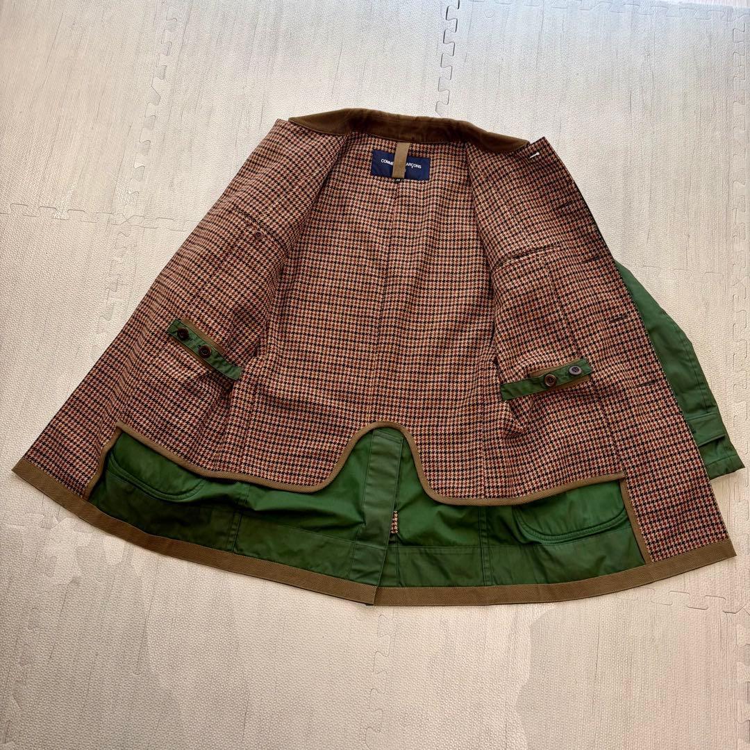 ギャルソンオム AD2013 中綿 ステンカラーコート千鳥 ジャケット