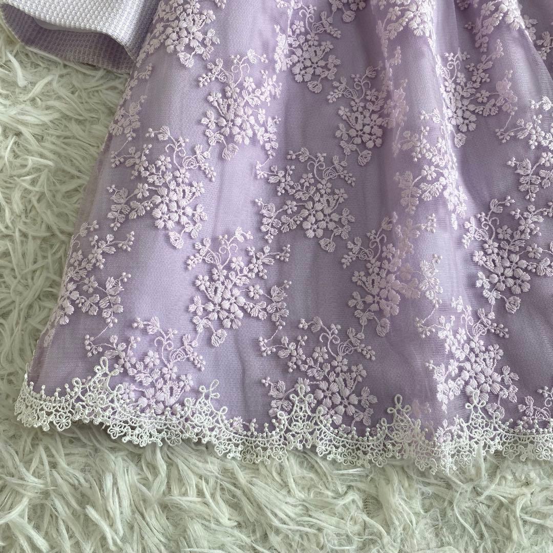 【美品】ショパン　フォーマル3点セット　ワンピース　ボレロ　パープル 120cm