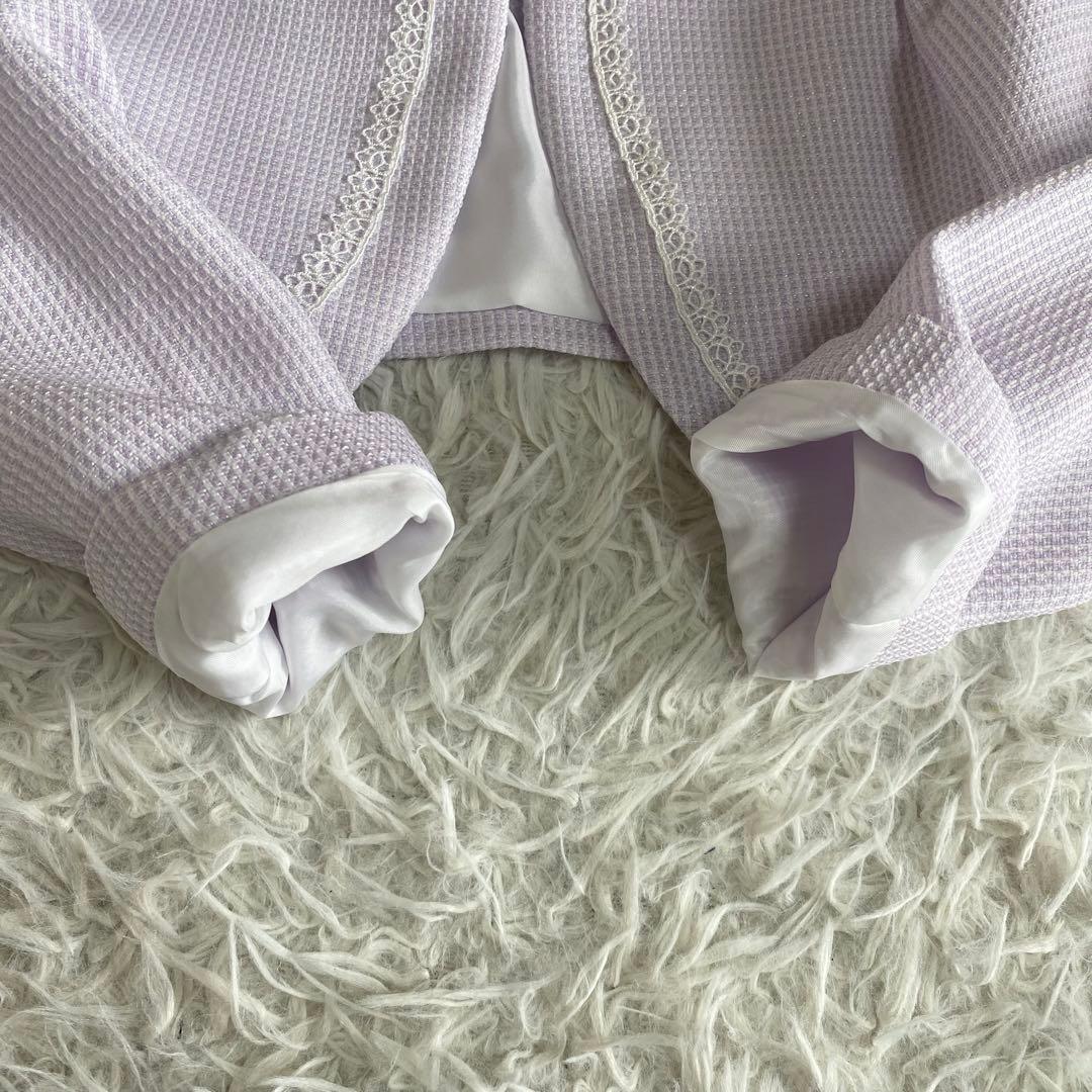 【美品】ショパン　フォーマル3点セット　ワンピース　ボレロ　パープル 120cm