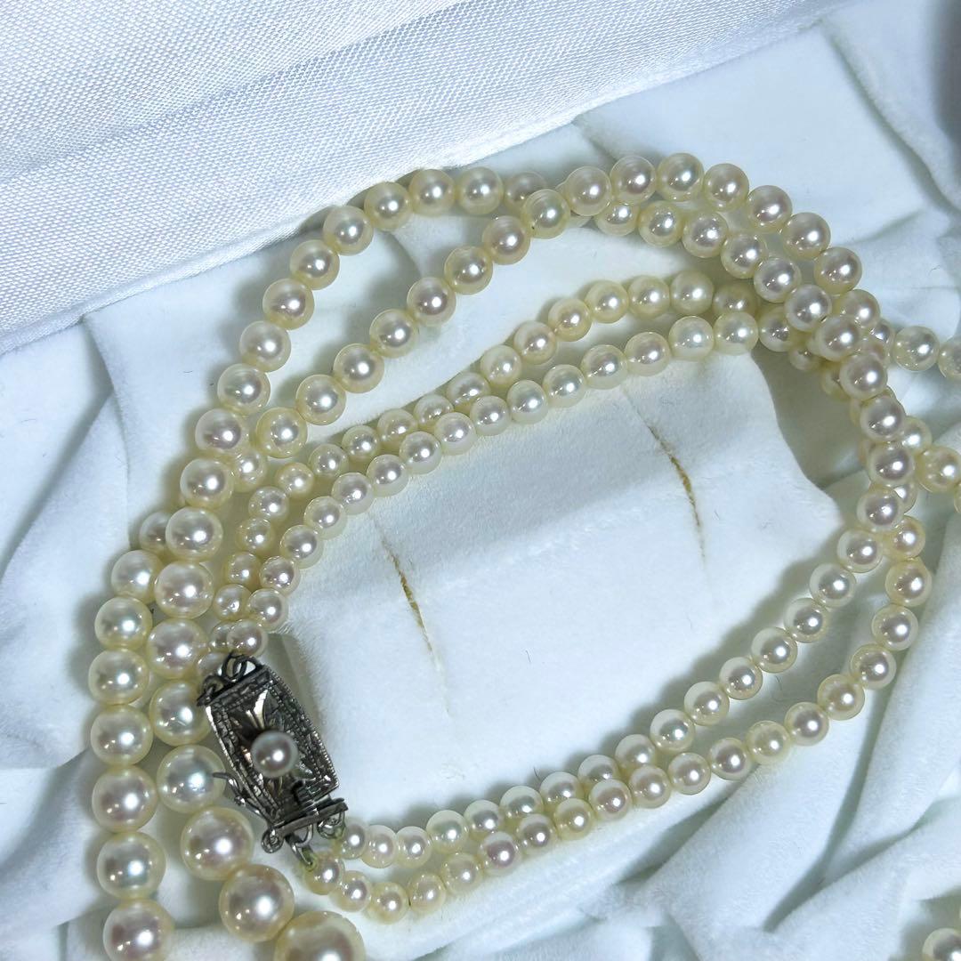 【高島屋✨美品】 あこや真珠 ネックレス グラデーション 2連 ベビーパール