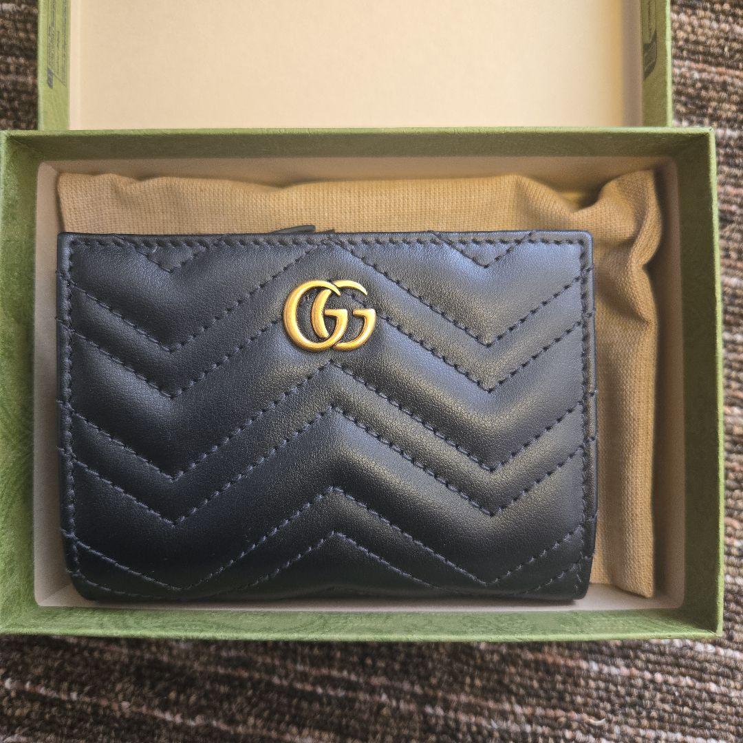 GUCCI ブラック チェブロンステッチ 財布 箱、袋付き