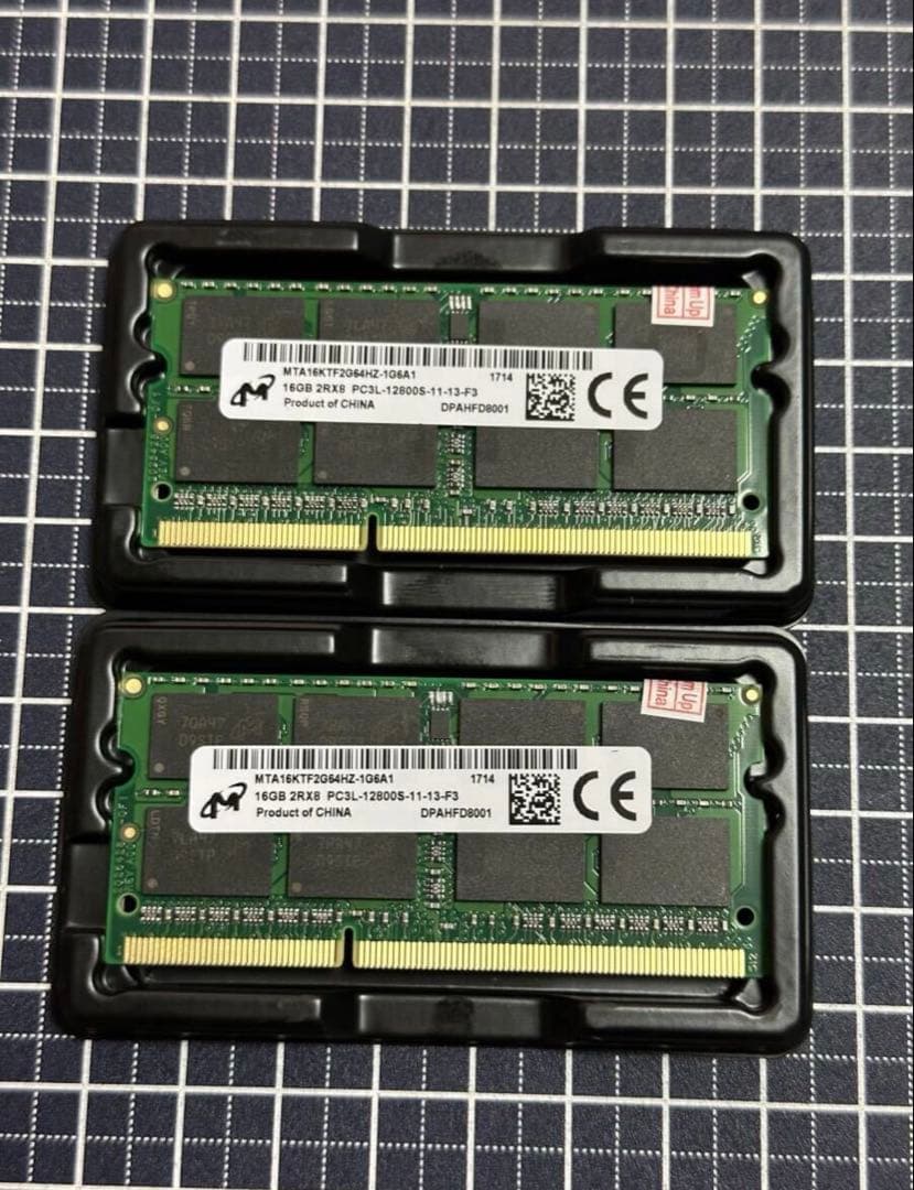 Micron DDR3L-160016GBx2枚(合計32GB)セット メモリ