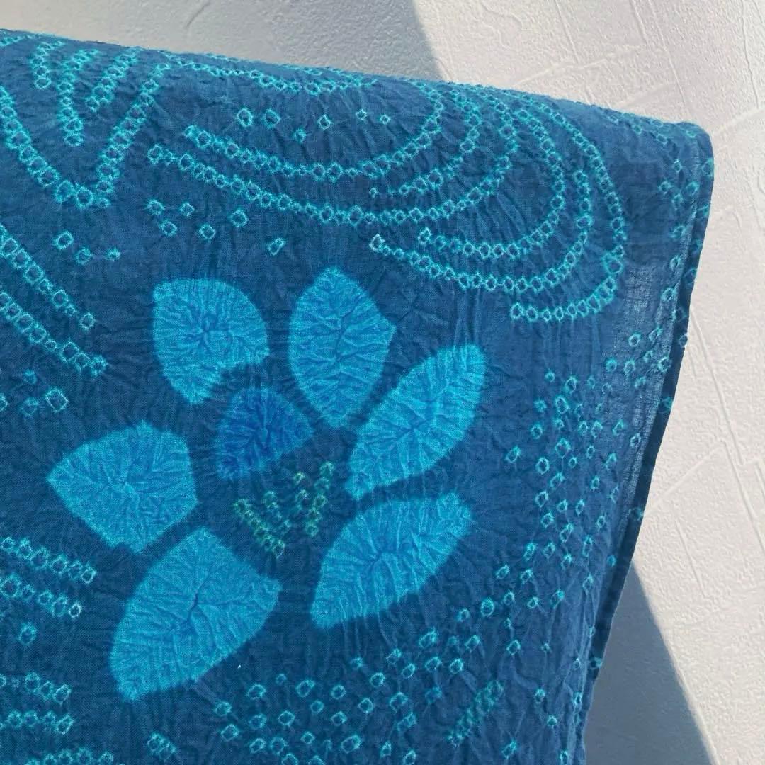 よりゆか 有松絞り・有松鳴海絞り浴衣　グレー・ターコイズNo.7-210B