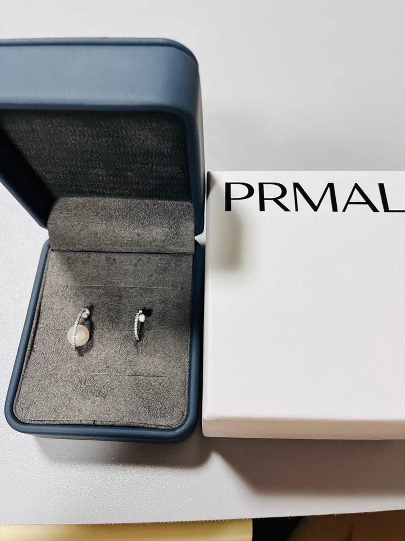 PRMAL プライマル ホワイトゴールド 10k パール ダイヤ ピアス