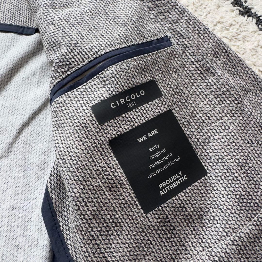 チルコロ　テーラードジャケット　トラベルグレー　ストレッチ　44サイズ　洗える