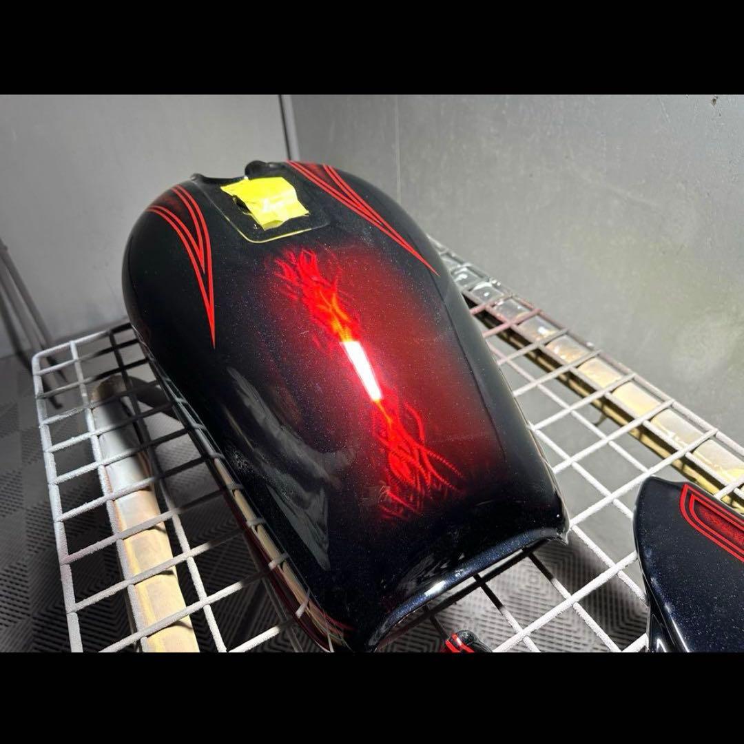 塗りたて！GS400外装セットE2ライン黒赤 ラップ塗装グラインダータトゥー