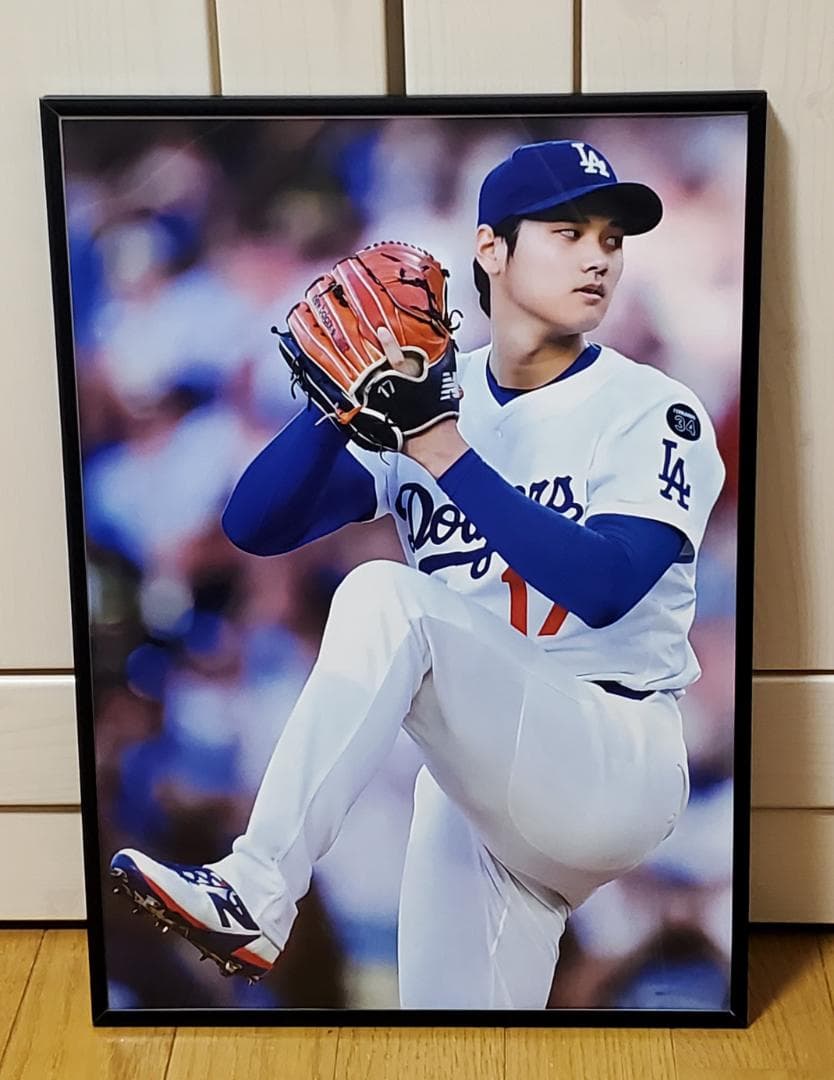 ぽこた ドジャース大谷翔平 MLB ！A3ポスターフレーム付きセット