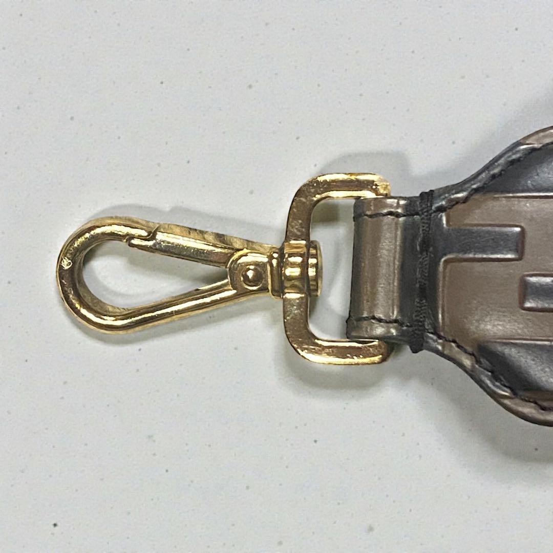 美品＊FENDI ストラップ・ユー・ミニ＊FFロゴ Zucca レザー 茶x黒