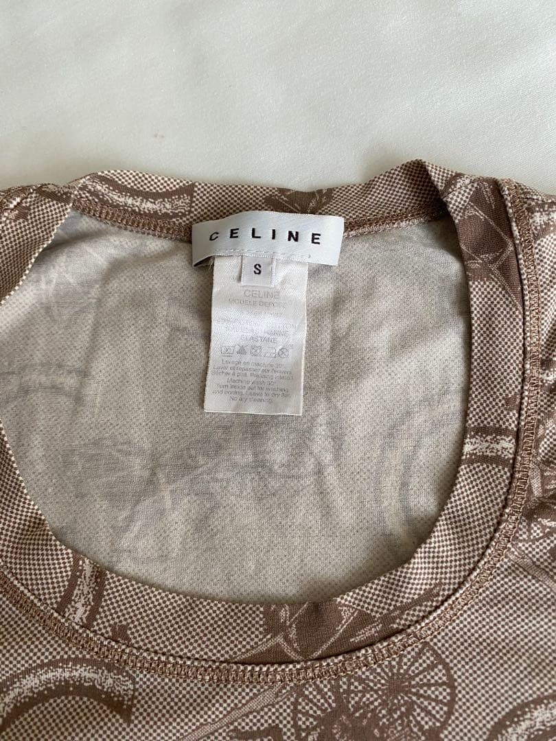 CELINE 上品なロゴ 馬車柄 トップス カットソー