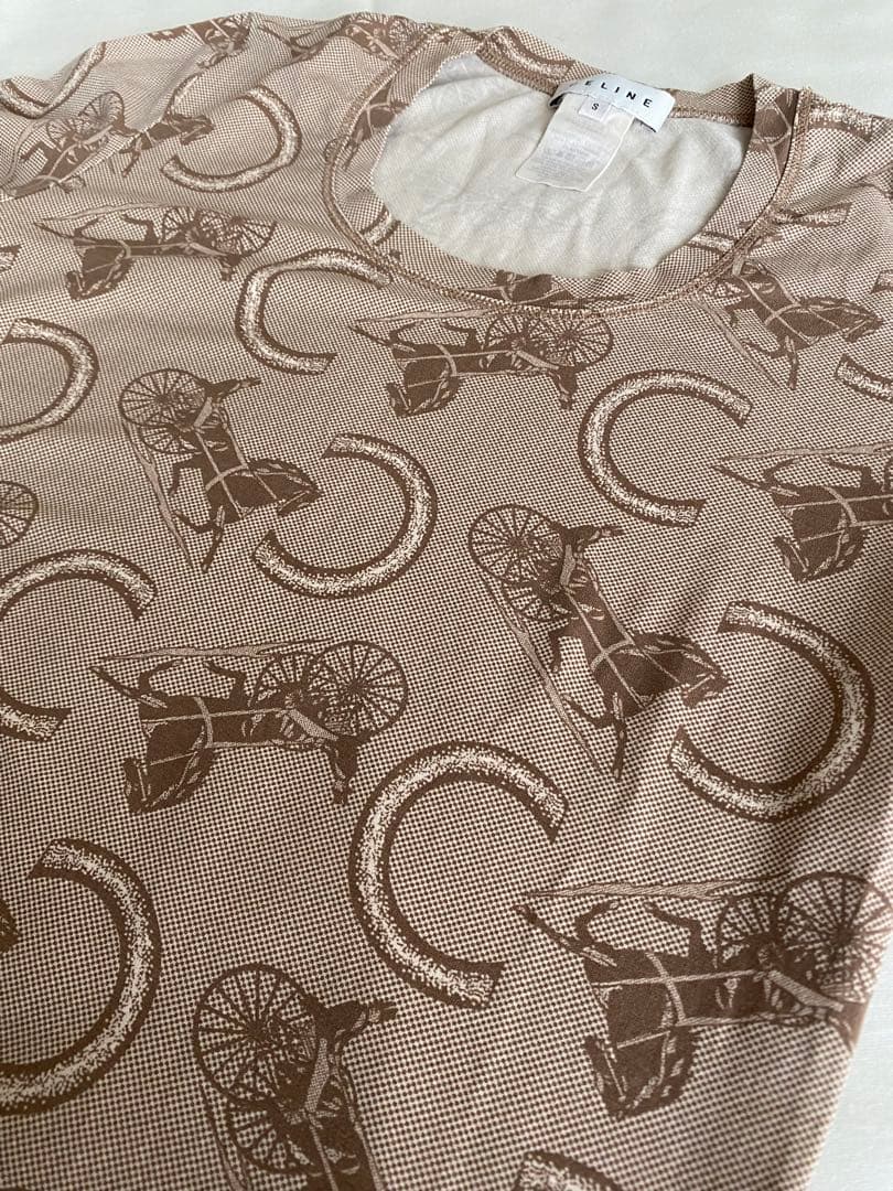CELINE 上品なロゴ 馬車柄 トップス カットソー