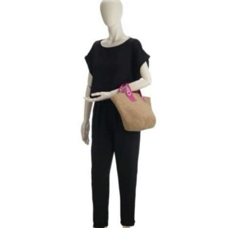 新品Chloé x Mifuko かごバッグ C20045 ベージュ/ピンク