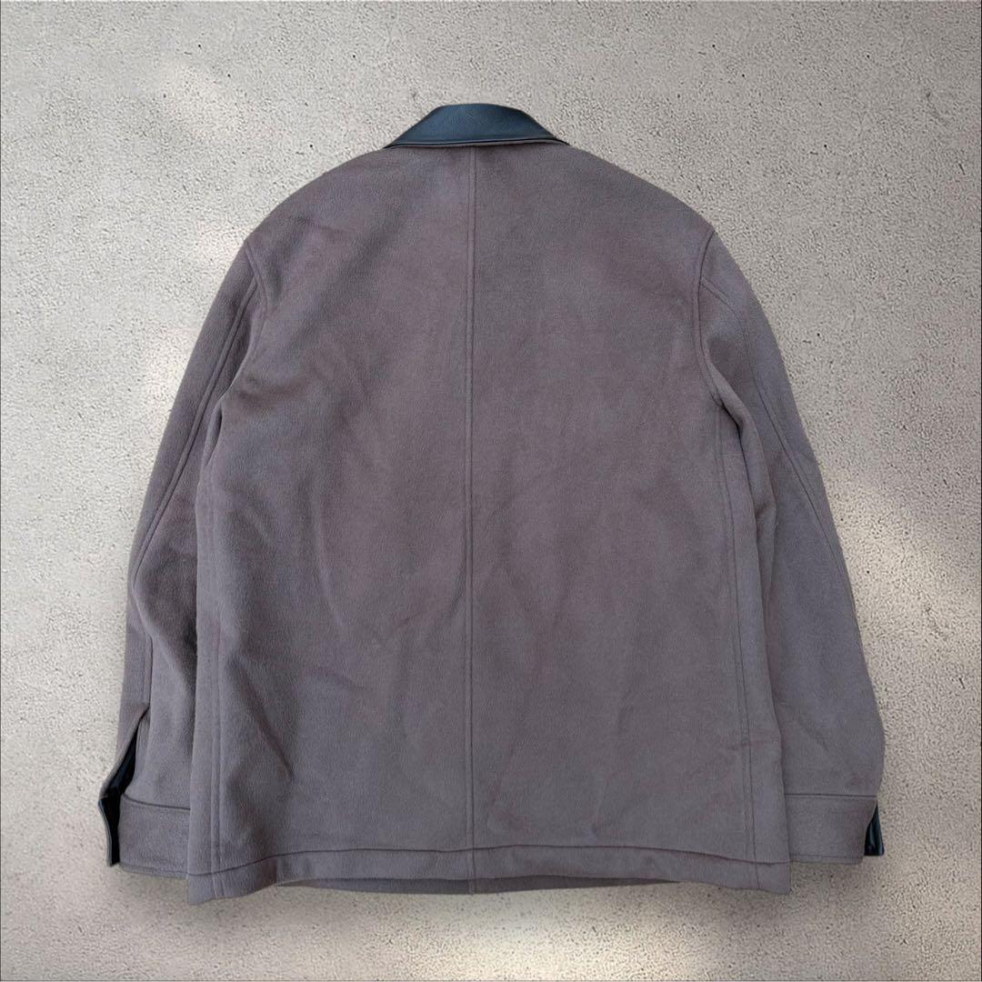 25AW MARKAWARE オーガニックウール CPOジャケット 襟レザー