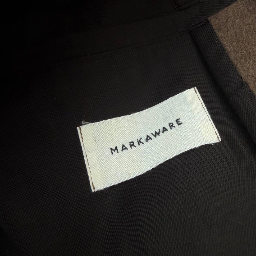 25AW MARKAWARE オーガニックウール CPOジャケット 襟レザー