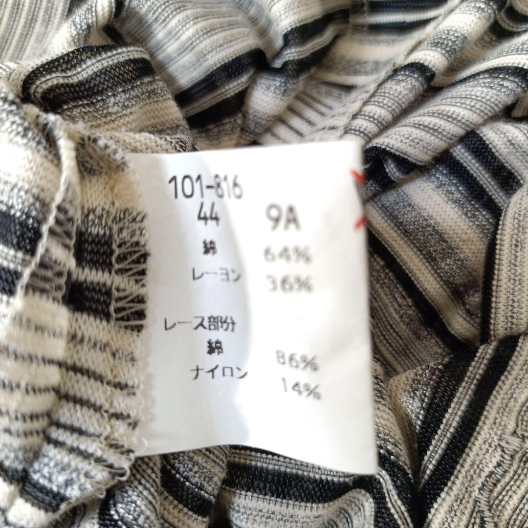 Rossa インポートロッサ スタンドネック 半袖 レース切り替え チュニック