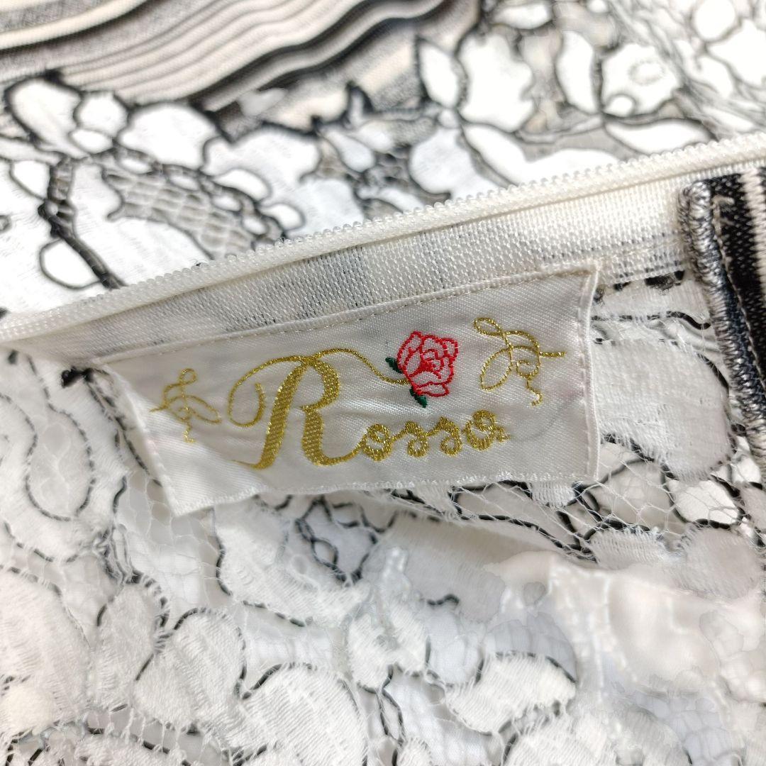 Rossa インポートロッサ スタンドネック 半袖 レース切り替え チュニック