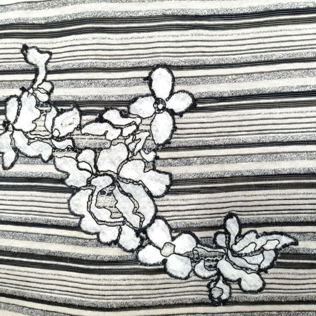 Rossa インポートロッサ スタンドネック 半袖 レース切り替え チュニック