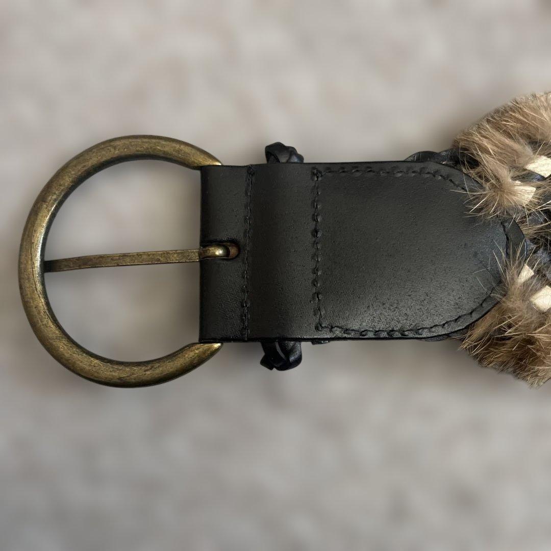 週末価格&クーポンと合わせてお得 レアgoaラビットファーベルト