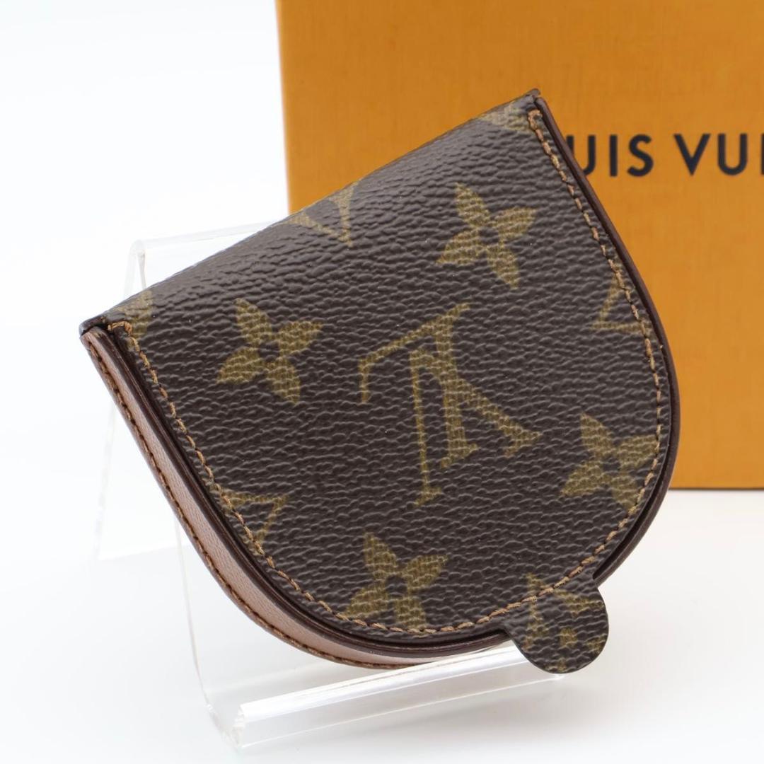 【極美品】ルイヴィトン　ポルトモネキュベット　モノグラム　ケース　茶色