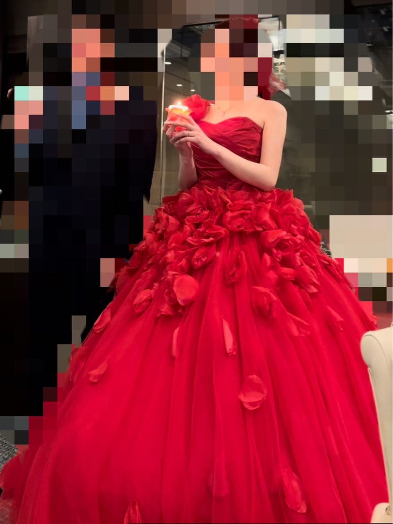 キヨコハタ　ウエディングカラードレス赤