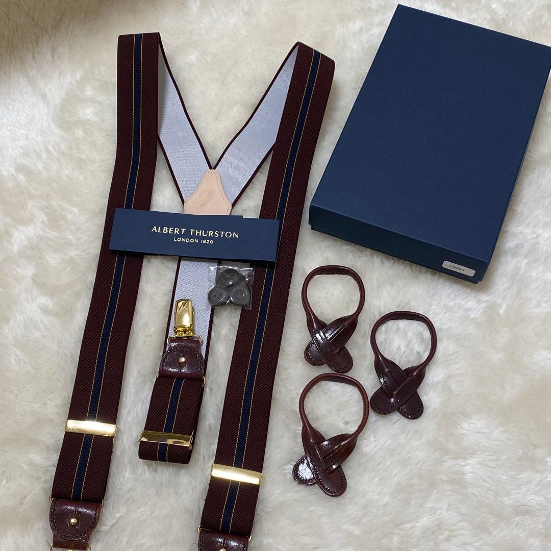  THURSTON ストライプ サスペンダー