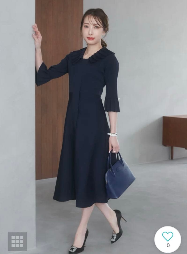 マーリエルカセット　華やかプリーツ今どきモードニットワンピース