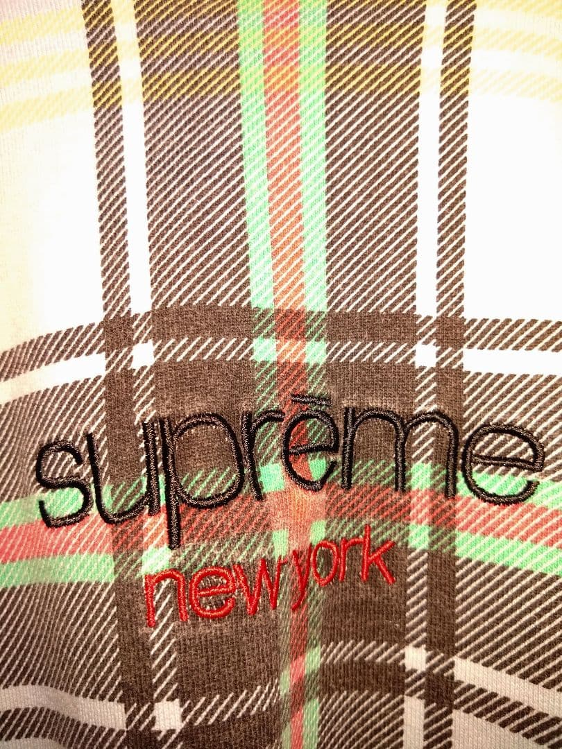 最終値下げ　supreme plaid crewneck　スウェット