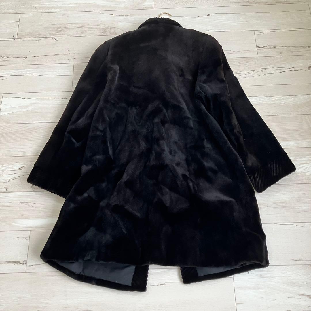 サガミンク　ミンクファーコート　ロング　銀サガ　デザイン襟　シルク