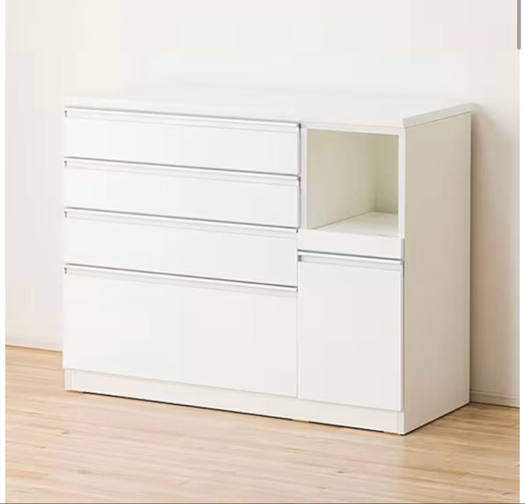 ニトリ キッチンカウンター(レジューム 120-2QH-R WH)