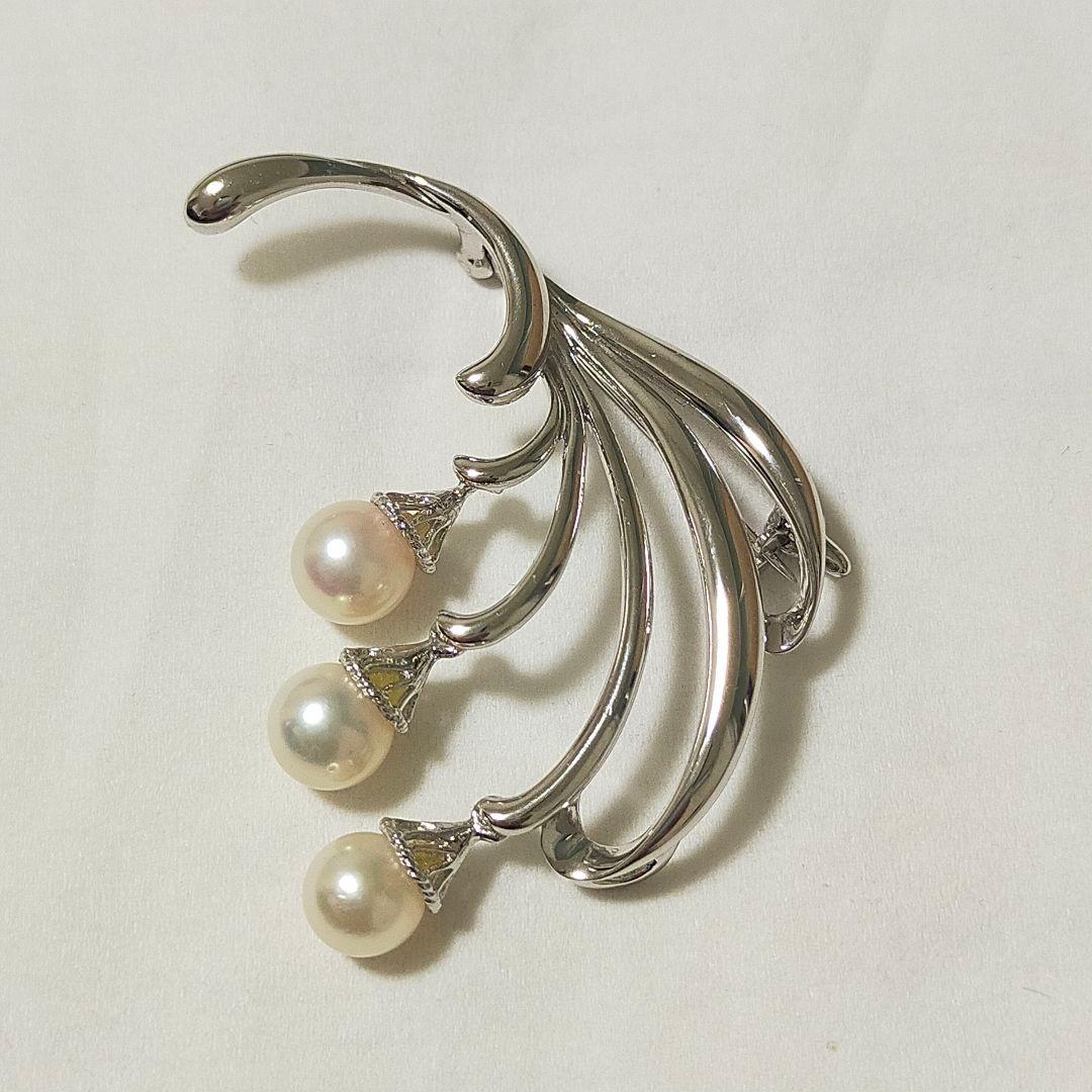 パール シルバー 田崎真珠 タサキ真珠 ブローチ SILVER アクセサリー