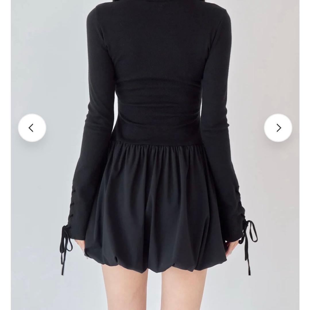 yilon イロン バルーンミニワンピース ブラック