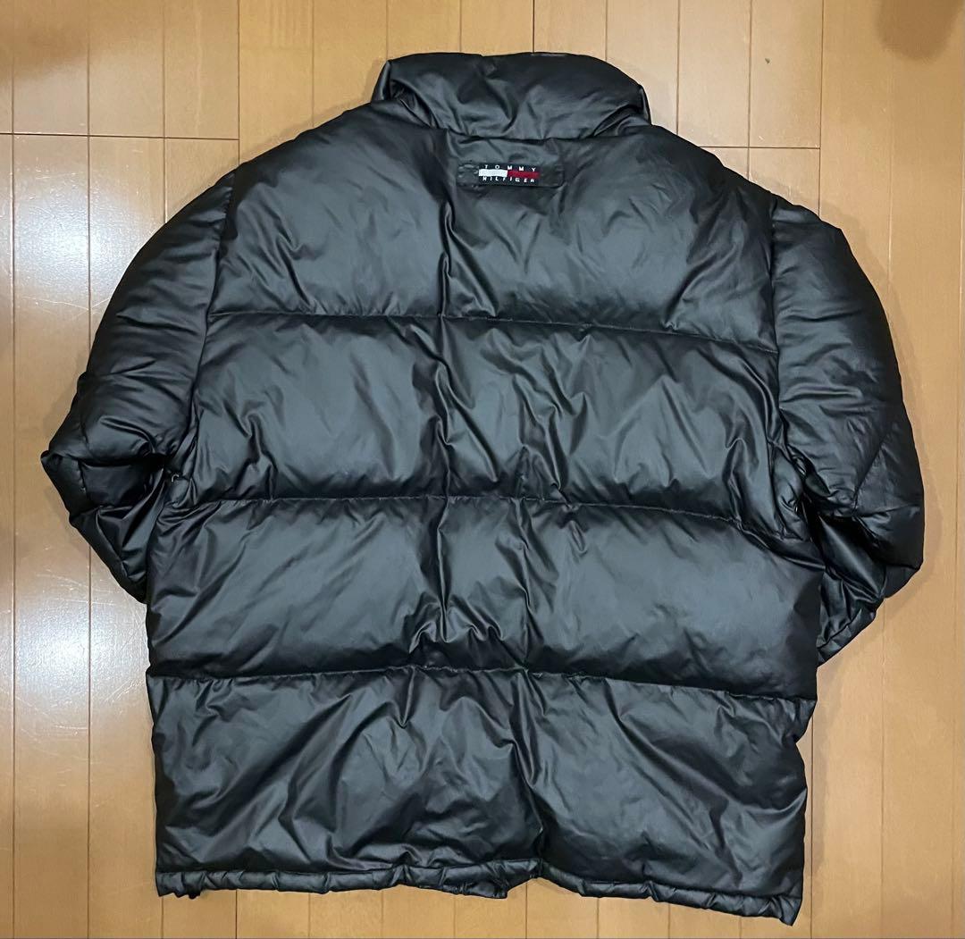 【極暖・肉厚】トミーヒルフィガー ダウンジャケット L 黒 90s 裏地デザイン