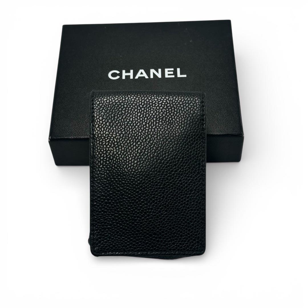 【極美品】箱付き シャネル シガレットケース タバコケース キャビアスキン 黒