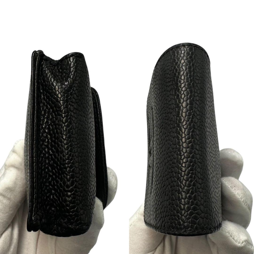 【極美品】箱付き シャネル シガレットケース タバコケース キャビアスキン 黒