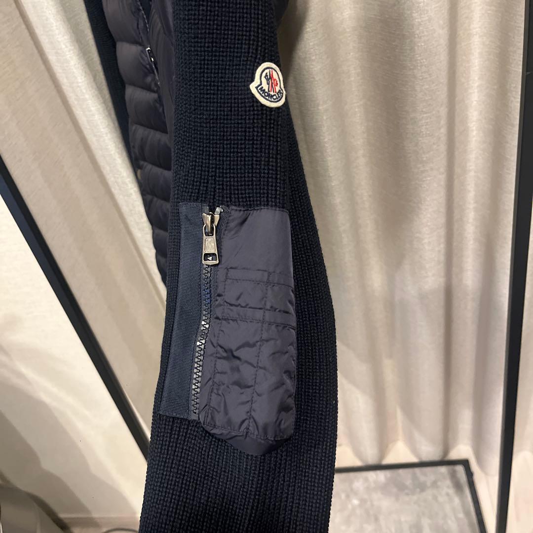 【美品】MONCLER (モンクレール)ニットダウンネイビー　Sサイズ