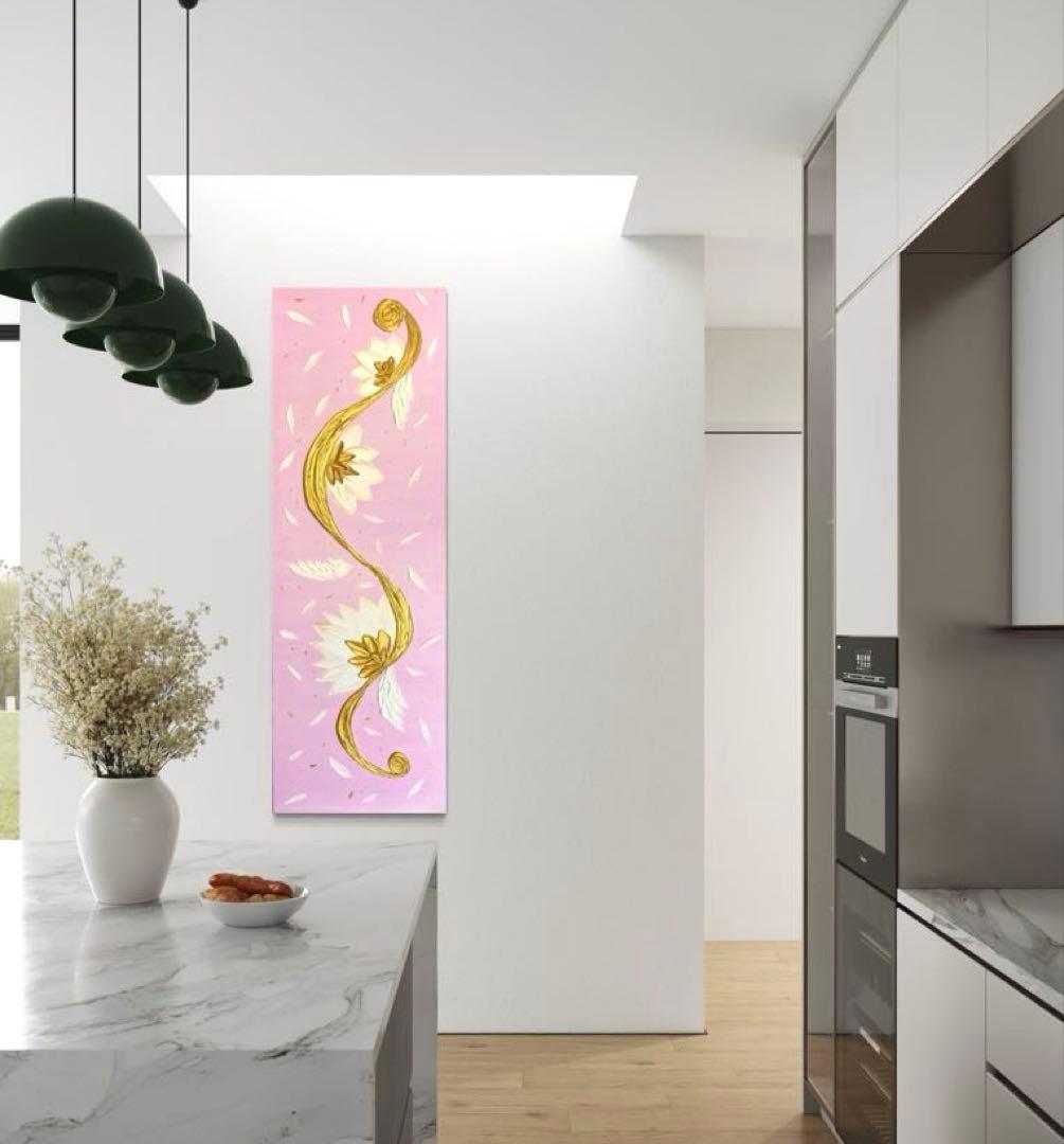 開運絵画　オリジナル　龍神様　蓮の花　守護天使　守護様からのメッセージ