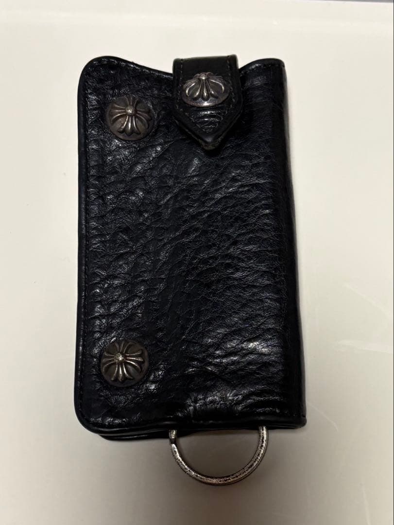 CHROME HEARTS フローラルボタン3ボタン レザーキーケース