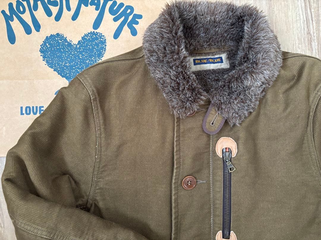 BLUE BLUE(ブルーブルー)ジャーマンクロスデッキジャケット M カーキ