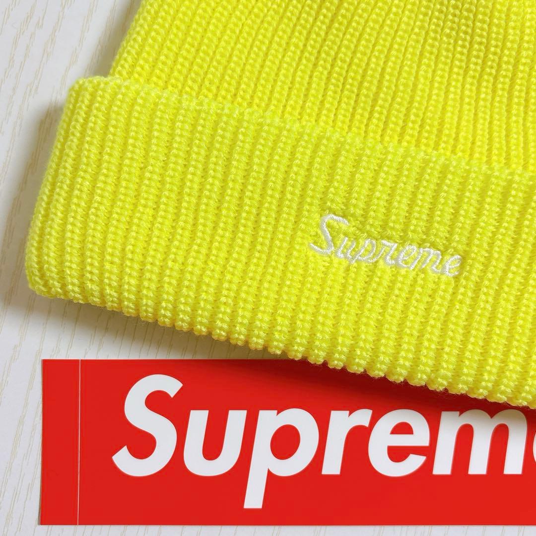 Supreme ニット帽　スクリプトロゴ　イエロー　黄色　野村周平着用モデル