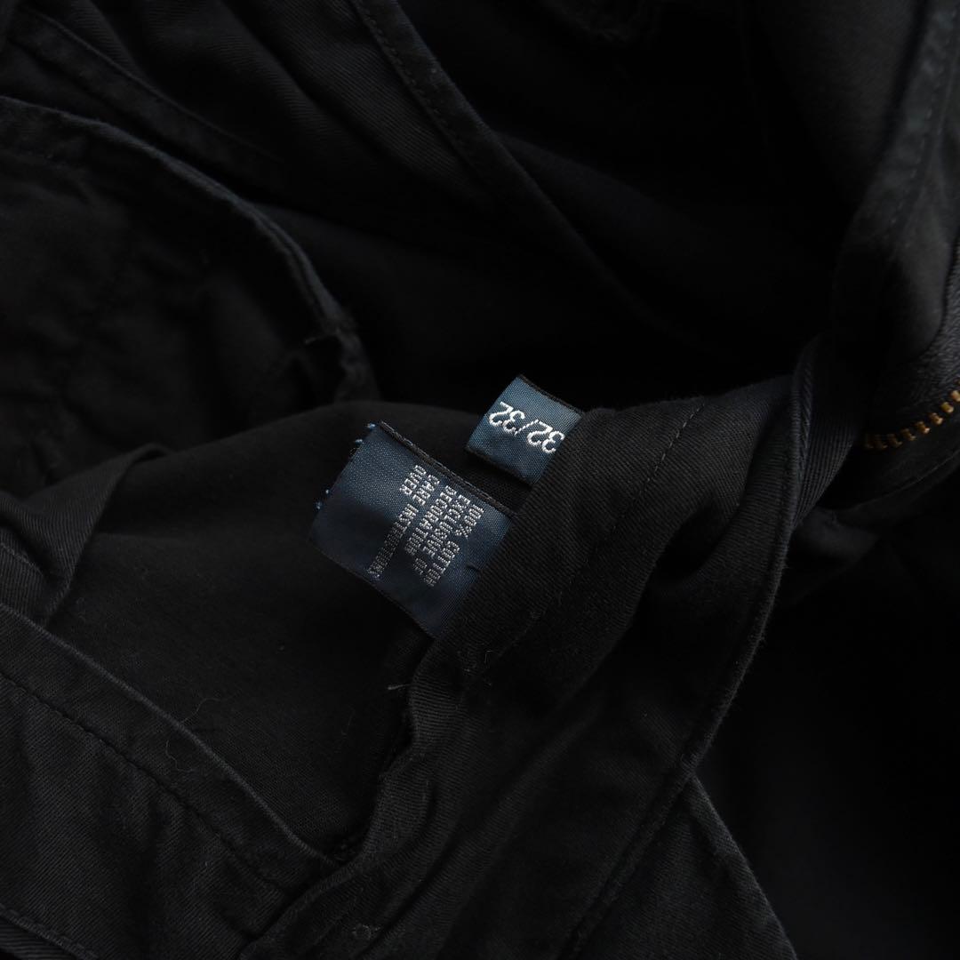 90s ラルフローレン ポロチノ ツータックチノ黒ブラック USA W32L30