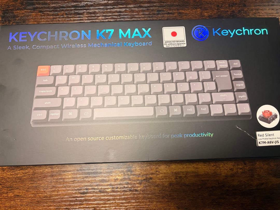 KEYCHRON K7 MAX 静音 赤軸(キーキャップ印字に変更済)