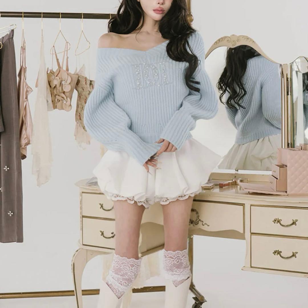 darich ボリュームバルーンミニスカート WHT FL