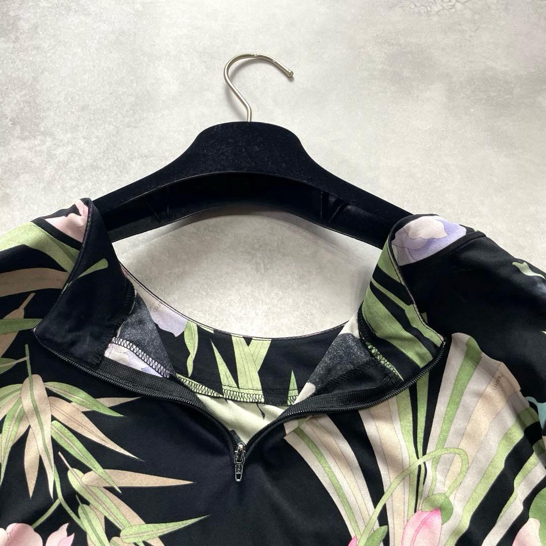 大きいサイズ✨レオナール トップス ロンT 長袖　花 総柄 LL カンカン素材