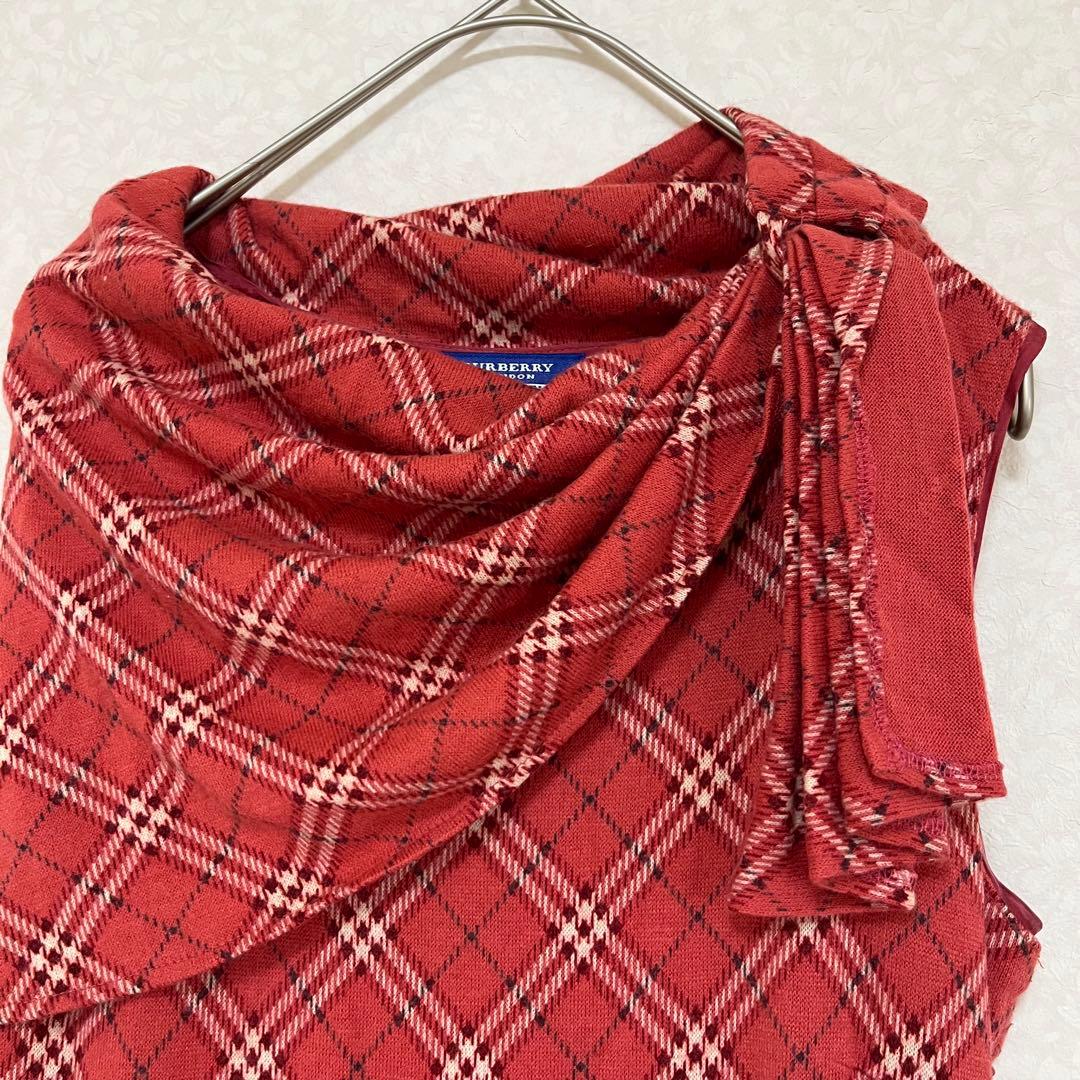 BURBERRY バーバリーブルーレーベル ノースリーブワンピース赤 38