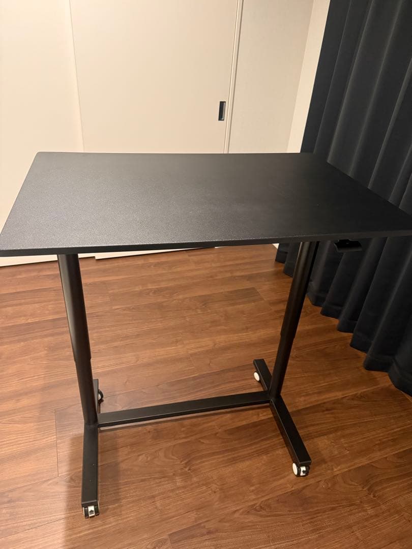 タンスのゲン幅90cm スタンディングデスク 上下昇降式 キャスター付きブラック