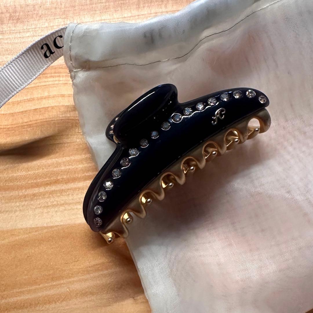 acca アッカ ヘアクリップ ミドル ブラック＆ゴールド 袋付