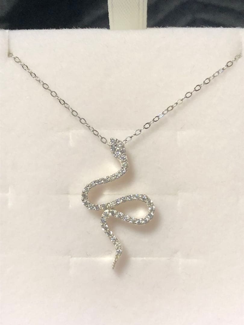 激安!新品! スネーク 蛇 ダイヤモンド ネックレス pt850 プラチナ