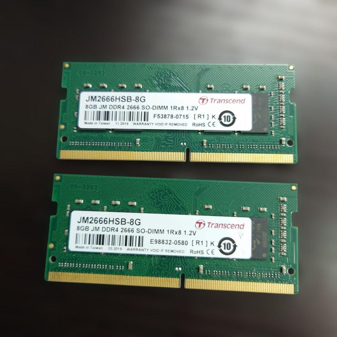 メモリー Transcend 8GB DDR4 SO-DIMM RAM 2666MHz
