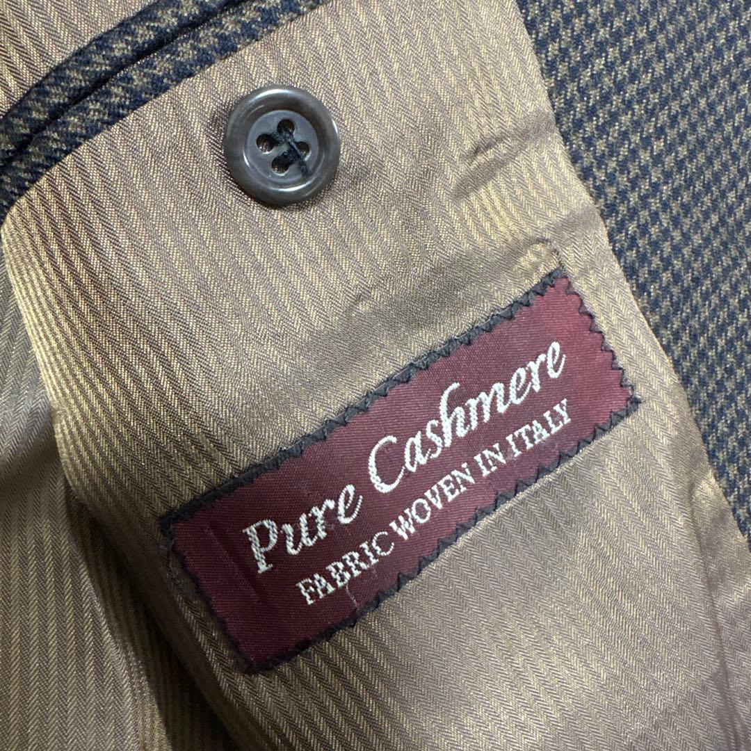 ✨大人気✨カシミヤ100%千鳥格子テーラードジャケッ　3XL相当