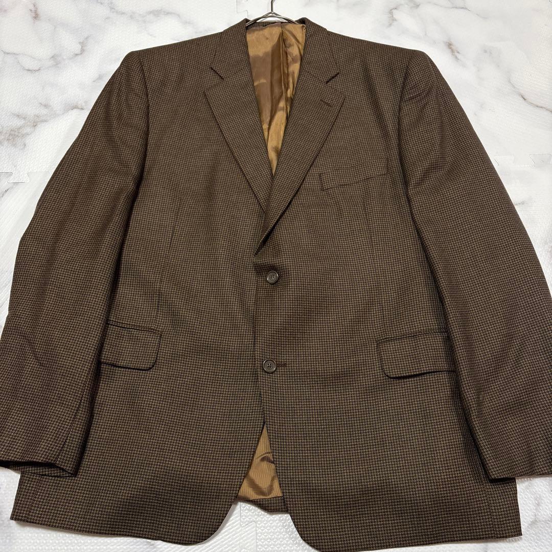 ✨大人気✨カシミヤ100%千鳥格子テーラードジャケッ　3XL相当