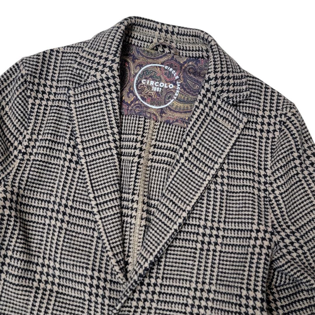 ほぼ未使用 チルコロ CIRCOLO グレンチェック ウールジャージージャケット